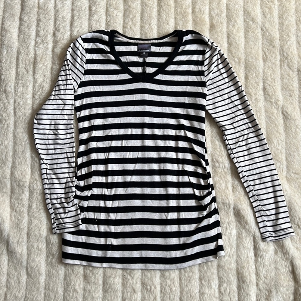 Maternity Black and Tan Ling Sleeve Shirt Medium